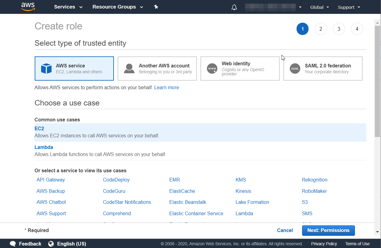 1.Create IAM role for EC2 to access S3 bucket